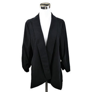 Alfani 0X Black 3/4 Slv Ruched Blazer Jacket NEW